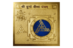 Shri Durga Beesa Yantra | Original Durga Yantra on Brass Plate for Protection & Strength | Fear Removal & Positive Energy | Wall Frame for Home