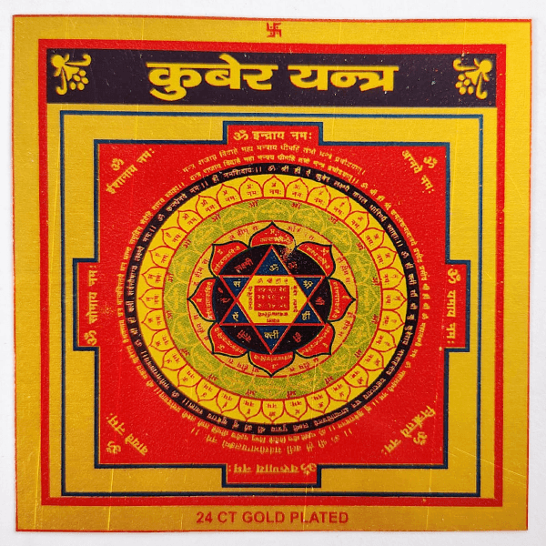 Kuber Yantra | Original Wealth Yantra on Brass Plate for Home & Office | Money Growth, Financial Stability & Positivity | Wall Frame for Living Room
