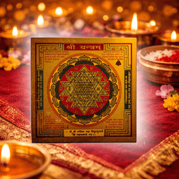 Shri Yantra | Original Shri Yantram on Brass Plate for Home Puja & Meditation | Peace, Prosperity & Positive Energy | Wall Frame for Living Room 2