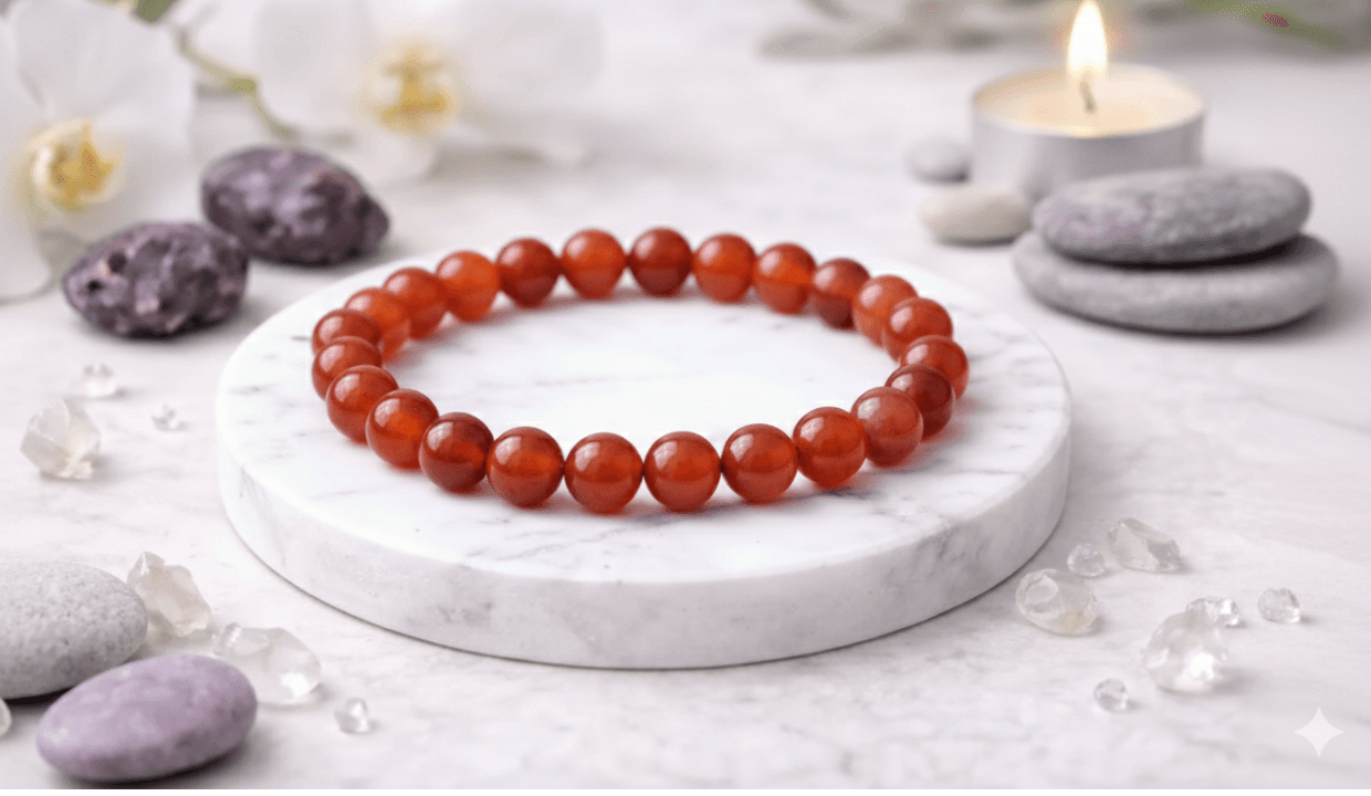Carnelian Bracelet | Healing Crystal for Confidence & Inner Strength