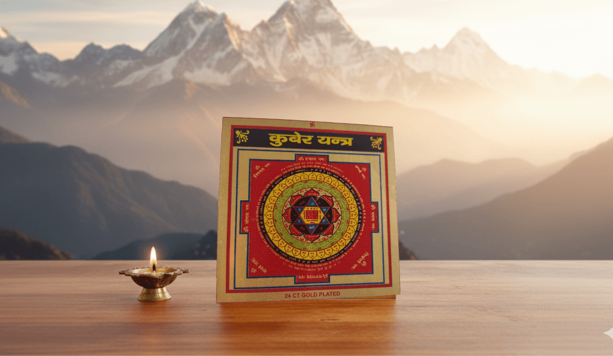 Kuber Yantra | Original Wealth Yantra on Brass Plate for Home & Office | Money Growth, Financial Stability & Positivity | Wall Frame for Living Room