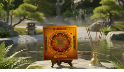 Shri Yantra | Original Shri Yantram on Brass Plate for Home Puja & Meditation | Peace, Prosperity & Positive Energy | Wall Frame for Living Room 4