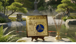 Shri Durga Beesa Yantra | Original Durga Yantra on Brass Plate for Protection & Strength | Fear Removal & Positive Energy | Wall Frame for Home 4