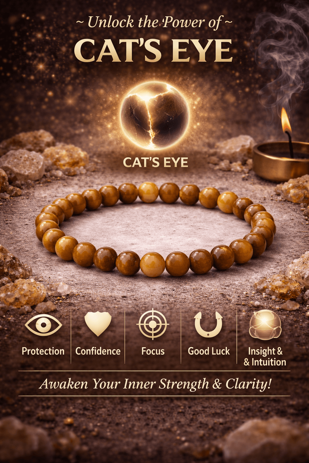 Adhyatmik Cat’s Eye Bracelet – Protection & Focus 4