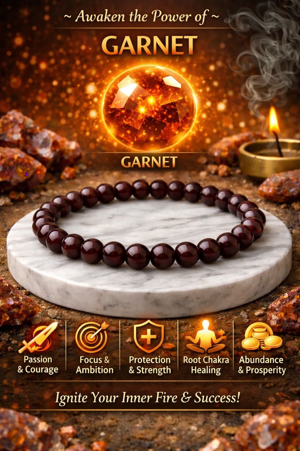 Surya Shakti Garnet Bracelet – Confidence & Energy 4