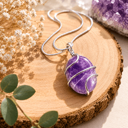 Natural Amethyst Wire Wrapped Pendant 2
