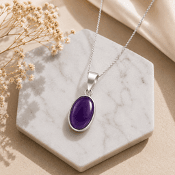 Natural Amethyst Oval Pendant 1