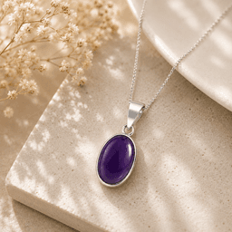 Natural Amethyst Oval Pendant 2