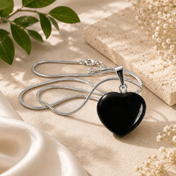Premium Black Tourmaline Heart Pendant 1