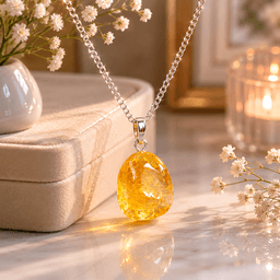 Natural Citrine Tumble Pendant 2