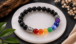 Black Onyx & 7 Chakra Buddha Bracelet 1