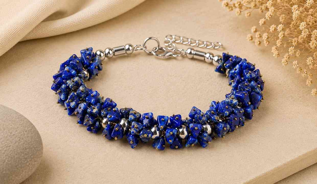 Lapis Lazuli Natural Crystal Stone Adjustable Chip Beads Bracelet