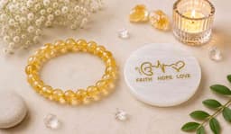 Citrine Bracelet with selenite 1