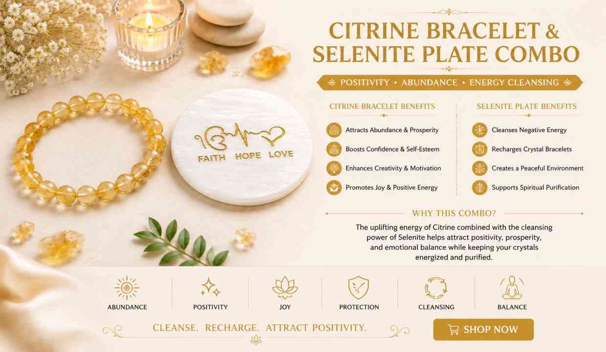Citrine Bracelet with selenite 2