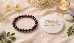 Garnet Bracelet with selenite 1
