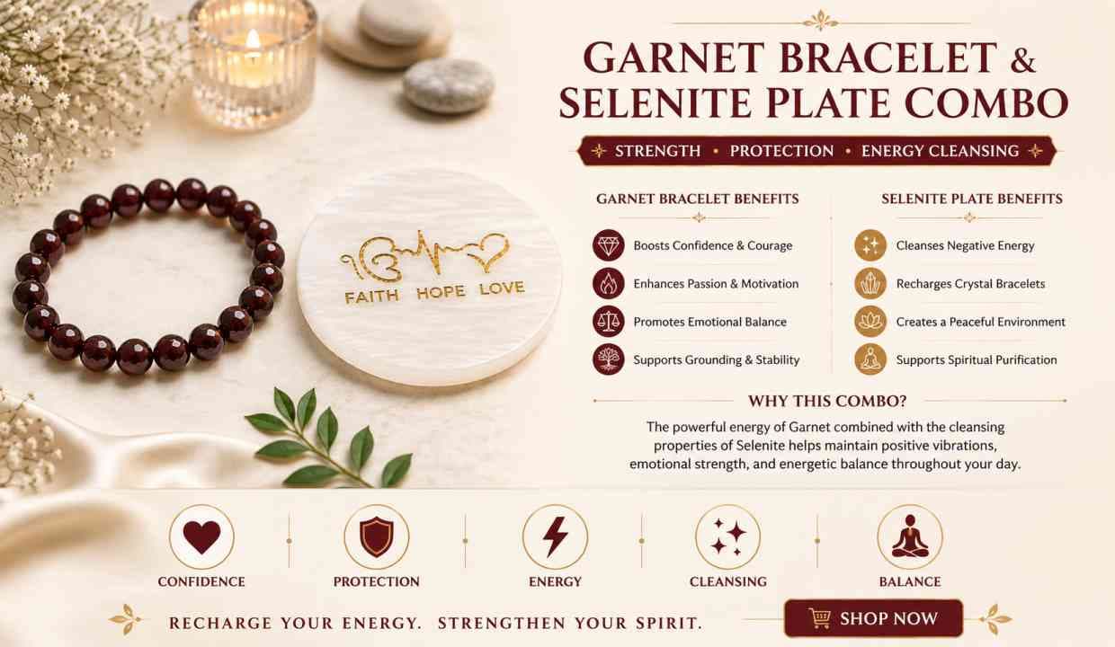 Garnet Bracelet with selenite 2