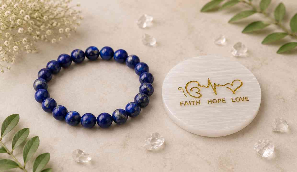 Lapis Lazuli Bracelet with selenite