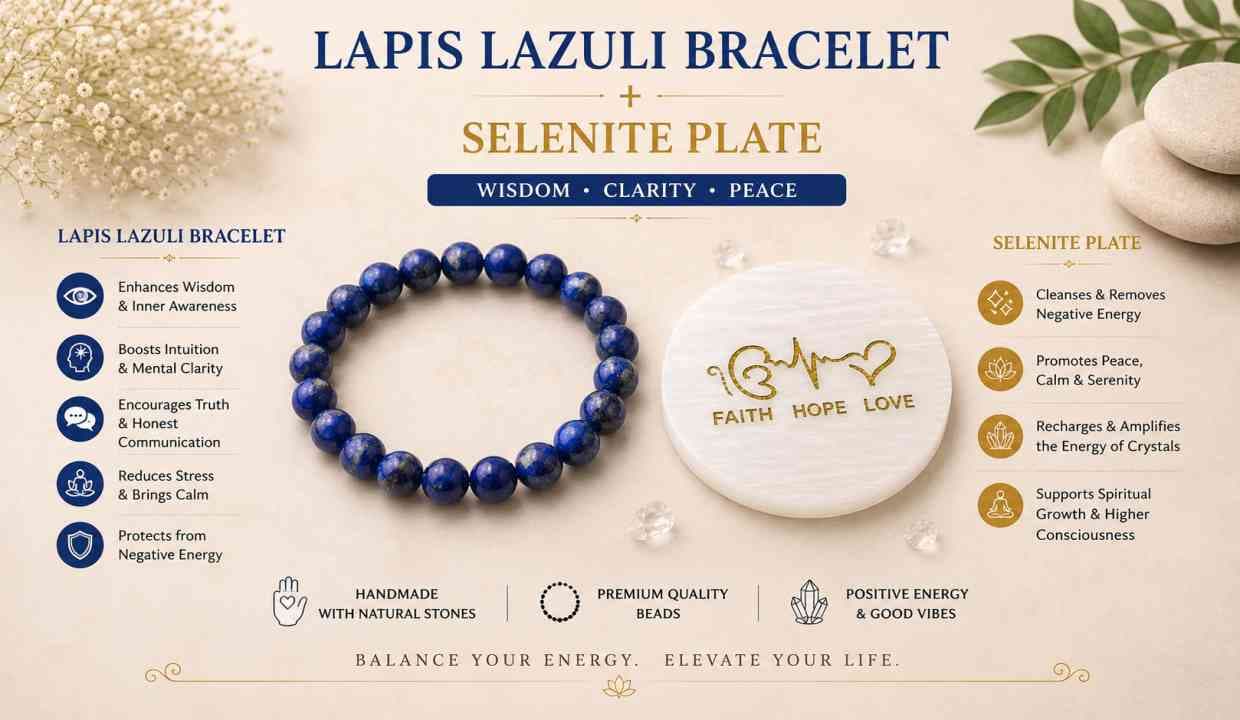 Lapis Lazuli Bracelet with selenite 2