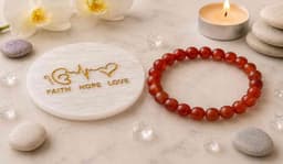 Carnelian Bracelet with selenite 1