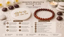 Hessonite Bracelet with selenite 2