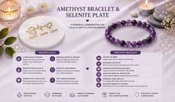 Amethyst Bracelet  with Selenite 2