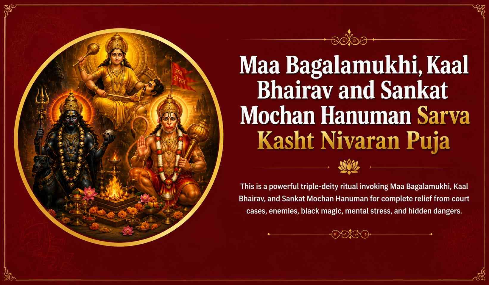 Maa Bagalamukhi, Kaal Bhairav and Sankat Mochan Hanuman Sarva Kasht Nivaran Puja