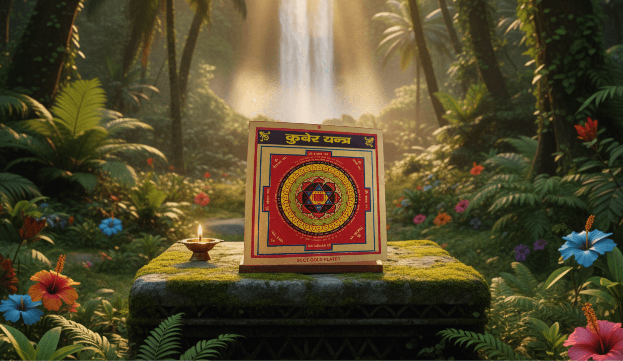 Kuber Yantra | Original Wealth Yantra on Brass Plate for Home & Office | Money Growth, Financial Stability & Positivity | Wall Frame for Living Room alternate view