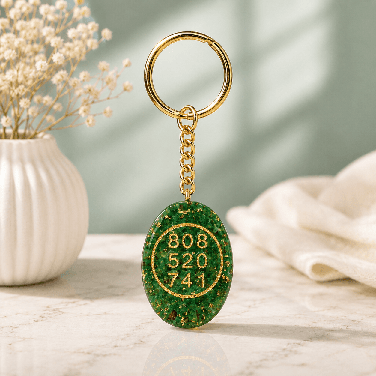 Green Aventurine Zibu Keychain alternate