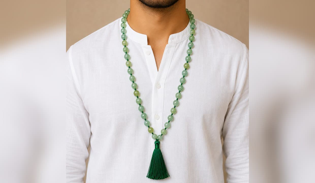Green Jade Mala alternate view