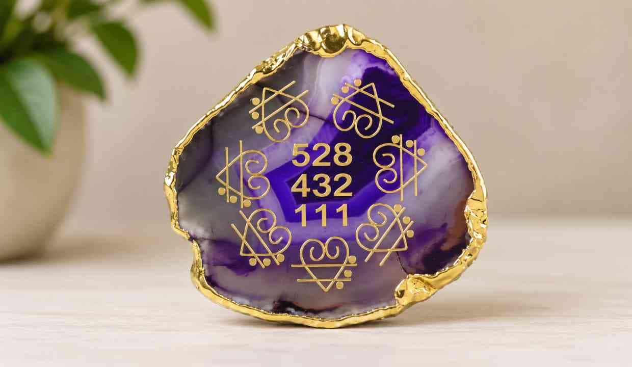 Crystal Stone Agate Gud Luck Symbol Sileces & Coaster for Table