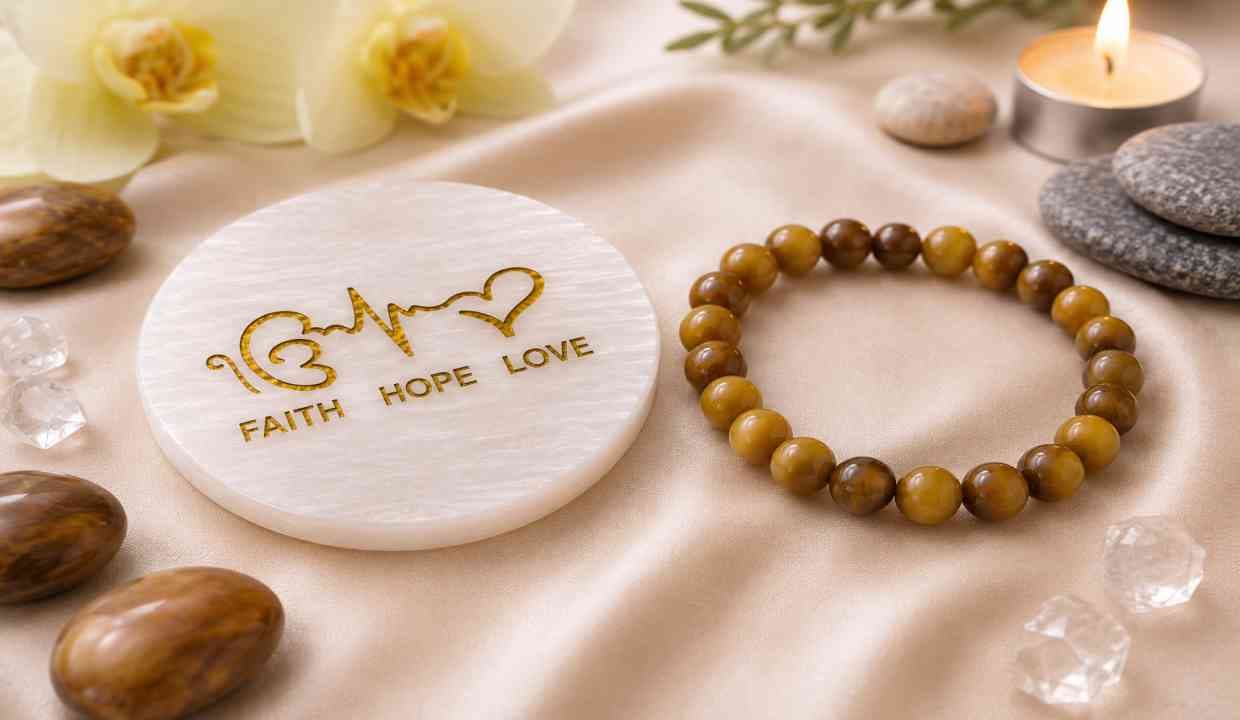 Cats eye Bracelet with Selenite